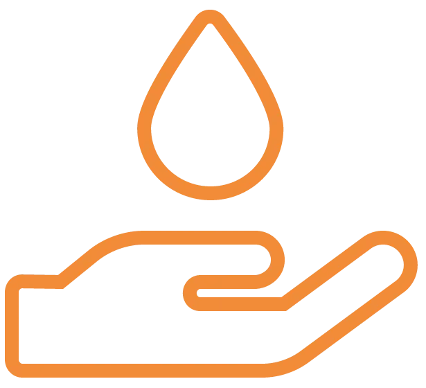 hand holding droplet solid